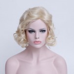 Marilyn Monroe Blonde Wig Synthetic Short Wigs For Black/White Women Natural Blonde Curly Wig Cosplay Cheap Hair Wigs For Women