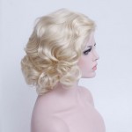 Marilyn Monroe Blonde Wig Synthetic Short Wigs For Black/White Women Natural Blonde Curly Wig Cosplay Cheap Hair Wigs For Women