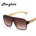 Max glasiz New 2016 Bamboo Frame Square Wooden Sunglasses Men Retro Vintage Eyewear Unisex Male Glasses Oculos De Sol Madeira