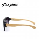 Max glasiz New 2016 Bamboo Frame Square Wooden Sunglasses Men Retro Vintage Eyewear Unisex Male Glasses Oculos De Sol Madeira