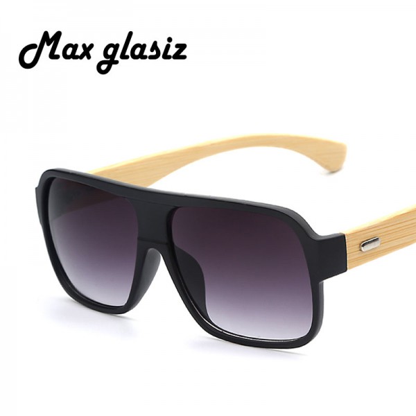 Max glasiz New 2016 Bamboo Frame Square Wooden Sunglasses Men Retro Vintage Eyewear Unisex Male Glasses Oculos De Sol Madeira