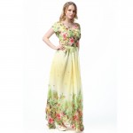 Maxi Dress 2018 5XL 6XL 7XL Vestidos Women Casual V Neck Floral Print Holiday Summer Elegant Woman Long Dresses Plus Size