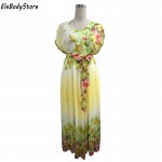 Maxi Dress 2018 5XL 6XL 7XL Vestidos Women Casual V Neck Floral Print Holiday Summer Elegant Woman Long Dresses Plus Size