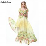 Maxi Dress 2018 5XL 6XL 7XL Vestidos Women Casual V Neck Floral Print Holiday Summer Elegant Woman Long Dresses Plus Size