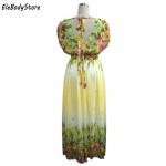 Maxi Dress 2018 5XL 6XL 7XL Vestidos Women Casual V Neck Floral Print Holiday Summer Elegant Woman Long Dresses Plus Size