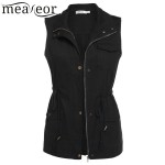 Meaeor Brand Women Vest Coat 2017 Autumn Spring Sleeveless  Vest Jacket Casual outwear coats Top Black,Army Green,Navy blue