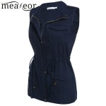 Meaeor Brand Women Vest Coat 2017 Autumn Spring Sleeveless  Vest Jacket Casual outwear coats Top Black,Army Green,Navy blue