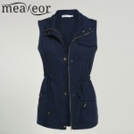 Meaeor Brand Women Vest Coat 2017 Autumn Spring Sleeveless  Vest Jacket Casual outwear coats Top Black,Army Green,Navy blue