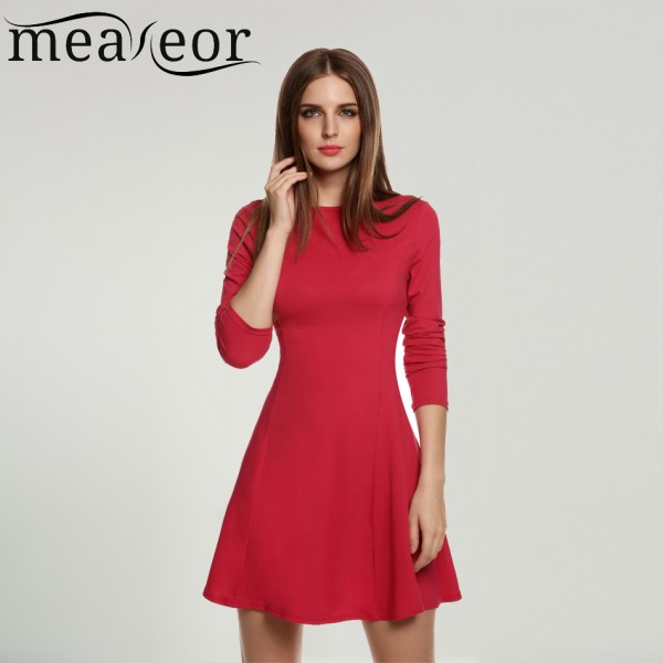 Meaneor Brand Ladies Women Vestido Casual Elegant High Waist Mini Pleated Dress Black plus size M L XL XXL