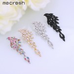 Mecresh 5 Colors Crystal Long Earrings for Women Eagle Black/Silver Color Bridal Drop Earrings Fashion Wedding Jewelry EH209