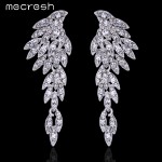 Mecresh 5 Colors Crystal Long Earrings for Women Eagle Black/Silver Color Bridal Drop Earrings Fashion Wedding Jewelry EH209