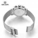 Megir Mens 24-Hour Chronograph Luminous Waterproof Stainless Steel Strap Quartz Watches Men Mans Luxury Dress Wristwatch 2022