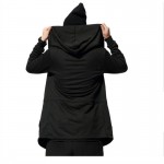 Men Hooded Hoodies Hip Hop Solid Long Sleeve Brand New Casual Black Men's Clothing and Sweatshirts Tracksuit Streetwear Cardigan