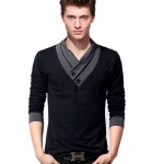 Men Long sleeve T Shirt Casual Shirt Slim Fit Tee T-Shirts V-Neck Men T-shirt Size M L XL 2XL 3XL 4XL 5XL 