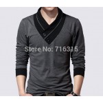 Men Long sleeve T Shirt Casual Shirt Slim Fit Tee T-Shirts V-Neck Men T-shirt Size M L XL 2XL 3XL 4XL 5XL 