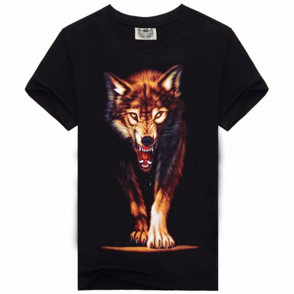 Men T-shirts 2016 New Fashion Man Animal 3D Printing Short Sleeves T shirts Wolf 3D Print Summer Vest Tops Tees Plus Size M-XXXL