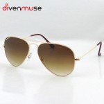 Men Women Brand Sunglasses Holdout UV Ray Sunglasses Gold Frame Brown Gradient Sun Glasses Lunettes De Soleil Homme 58mm