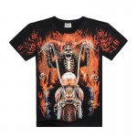 [Men bone] shirt men death skeleton figures rock t-shirts with Dragon/Wolf/skull/angel short sleeves cotton free shipping