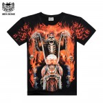 [Men bone] shirt men death skeleton figures rock t-shirts with Dragon/Wolf/skull/angel short sleeves cotton free shipping