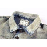 Men jean jacket coat Retro washed denim jackets for men stand collar jean jacket outerwear Slim fit jaqueta jeans masculina