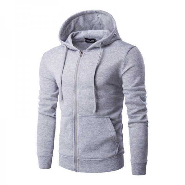 Men's 2017 hoodie brand high-quality hooded coat sudadera hombre de marca new fashion men zipper large pocket solid color Hoody