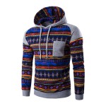 Men's 2017 new style men loose hoodie with velvet coat personality Popular digital printing leisure cap fleece spell Hoodies