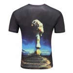 Men's Fashion 3D  Creative T-Shirt, Lightninglizard/water/Rifleman clown droplets 3d printed short sleeve T Shirt  M-4XL