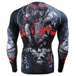 Men's MMA Compression Shirts Rashguard Fitness Long Sleeves 3D Prints Joggers Base Layer Skin Tight Tops Weight T-Shirts