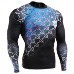 Men's MMA Compression Shirts Rashguard Fitness Long Sleeves 3D Prints Joggers Base Layer Skin Tight Tops Weight T-Shirts