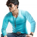 Men's Tops Tees 2017 summer new v neck Long sleeve t shirt men fashion trends fitness tshirt