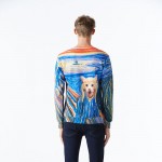 Men/Women New Styles 2016 Autumn Winters Europe Simple 3D Printing Painting Van Gogh O Neck Long Sleeves Sudaderas Top