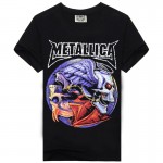 Men`s Black T-shirts 2017 Casual Tee Shirt Men M-XXXL Metallica Metal Rock Band T-shirts Men In 5 Styles A007