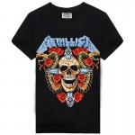 Men`s Black T-shirts 2017 Casual Tee Shirt Men M-XXXL Metallica Metal Rock Band T-shirts Men In 5 Styles A007