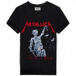 Men`s Black T-shirts 2017 Casual Tee Shirt Men M-XXXL Metallica Metal Rock Band T-shirts Men In 5 Styles A007