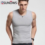 Mens Brand broad shoulders Summer Vest  Cotton O-Neck and V neck Slim fit fitness Bodybuilding tank tops Sleeveless Undershirts