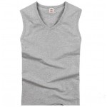 Mens Brand broad shoulders Summer Vest  Cotton O-Neck and V neck Slim fit fitness Bodybuilding tank tops Sleeveless Undershirts