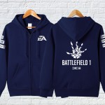 Mens Casual 2016 Game Battlefield 1 Frostbite 3 Logo Zip up Cotton Printing Pattern Hoodie Sweatshirts Coat 