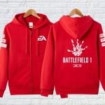 Mens Casual 2016 Game Battlefield 1 Frostbite 3 Logo Zip up Cotton Printing Pattern Hoodie Sweatshirts Coat 