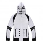 Mens Casual Movie Star Wars Cosplay Hoodie Storm Trooper Halloween Zip Up Jacket Sweatshirts Coat