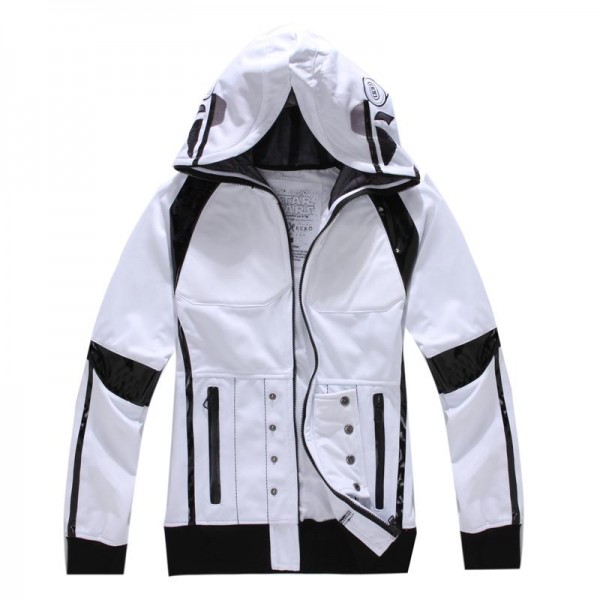 Mens Casual Movie Star Wars Cosplay Hoodie Storm Trooper Halloween Zip Up Jacket Sweatshirts Coat