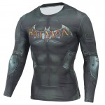 Mens Compression Shirt Batman Long Sleeve 3D Print Lycra Crossfit T Shirt Men T-Shirts Tights Brand Fitness Clothing Tops Male