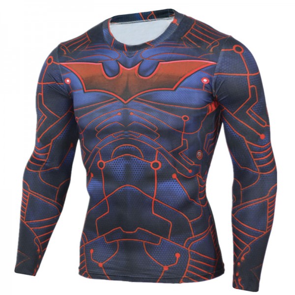 Mens Compression Shirt Batman Long Sleeve 3D Print Lycra Crossfit T Shirt Men T-Shirts Tights Brand Fitness Clothing Tops Male