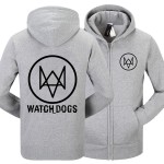 Mens Fashion Winter Autumn Watch Dogs Hoody Black White Gray Color Watch Dogs Pullover Hoodies For Adult