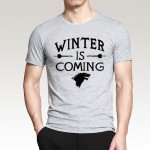 Mens Letter Printed Game of Thrones Winter Is Coming T-Shirt 2016 Summer Hip Hop Short Sleeve O-Neck Tee Fashion Streetwear Tops