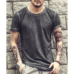 Mens T-Shirts Fashion ALL size Casual short-sleeve T shirt Men Solid SAINTS style T-shirt Homme retro washed t-Shirt summer