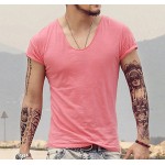 Mens T-Shirts V-Neck all size Brand saints 2016 t shirts Hip Hop solid Men Cotton Bamboo Slim Fit Short Sleeve Fitness Tee