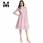 Merderheow New Europe 2017 Summer Women's Lace Hollow Out Long Dresses Femme Casual Slim Clothing Women Sexy Party Dresses L09 