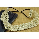 Metting Joura Lace Pearl Headband Fashion Wide Bohermia Beads Hairdband Hair Accessories