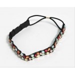 Metting Joura Vintage Bohemian Ethnic Colored Beads Handmade Elastic Headband Hair Band Hair Accessories