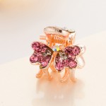 Mini Cute Crab For Hair Trendy Flower Butterfly ULET Hair Clip Rhinestone Claws Imitation Crystal Simulated Decorated  Metal